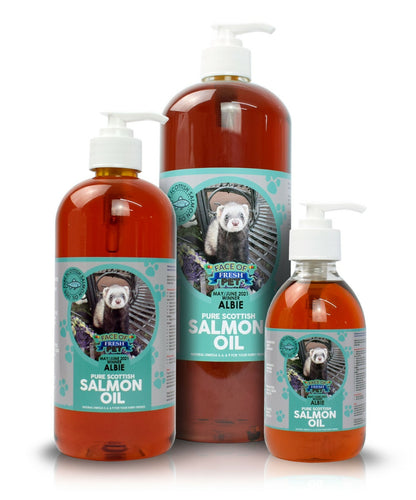 Salmon Oil for Dogs Cats Ferrets 100% Pure High in Omega 3 with Pump Fresh Pet®