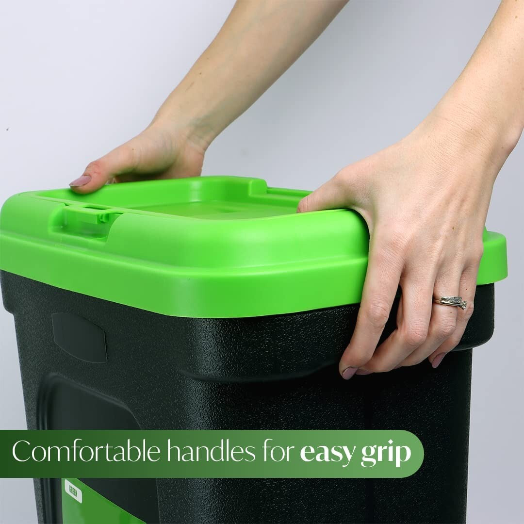 30L Pet Food Storage Airtight Container Flip Top Locking System Bin Set Dry Feed