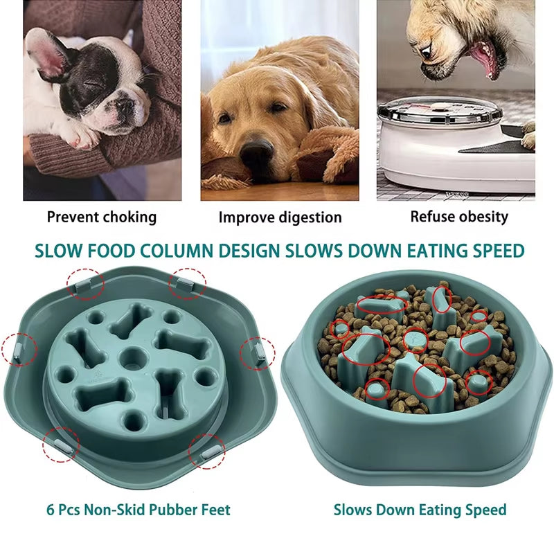 Anti Choking Slow Feeder Dog Bowl Non Slip Puzzle Dish for Small Medium Pets