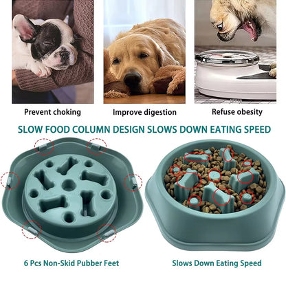 Anti Choking Slow Feeder Dog Bowl Non Slip Puzzle Dish for Small Medium Pets