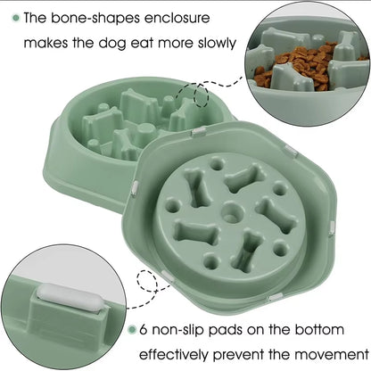 Anti Choking Slow Feeder Dog Bowl Non Slip Puzzle Dish for Small Medium Pets