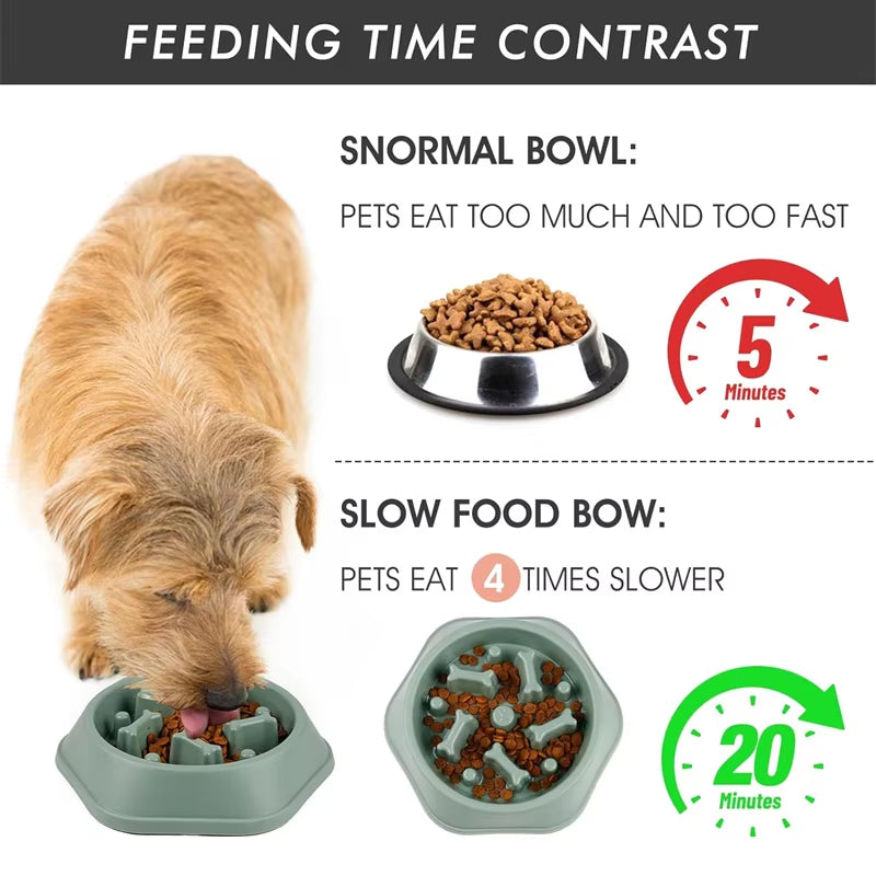 Anti Choking Slow Feeder Dog Bowl Non Slip Puzzle Dish for Small Medium Pets