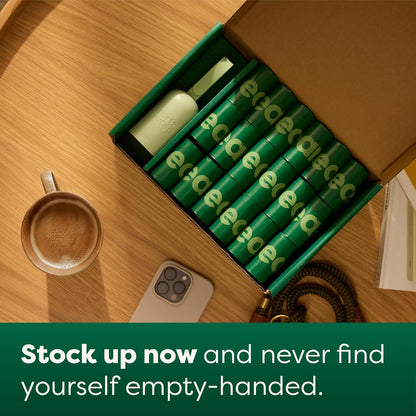 Dog Poo Bag Holder with Dog Poo Bags Rolls, Durable and Guaranteed Leakproof, Lavender Scented, 1 Dispenser and 900 Bags