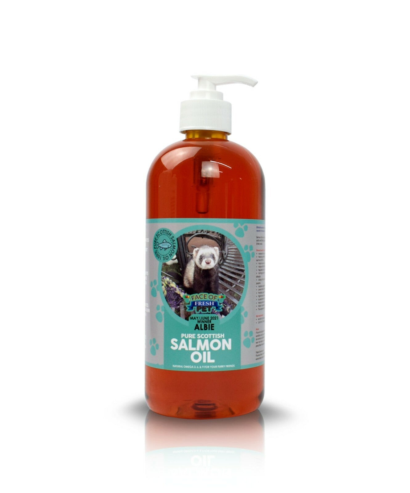 Salmon Oil for Dogs Cats Ferrets 100% Pure High in Omega 3 with Pump Fresh Pet®