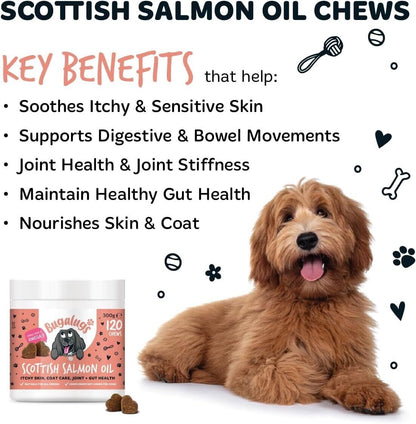Bugalugs 100% Pure Salmon Oil for Dogs, Cats & Pets 500Ml, Healthy Skin & Coat