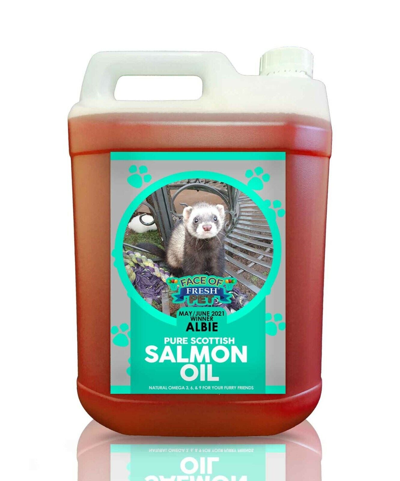Salmon Oil for Dogs Cats Ferrets 100% Pure High in Omega 3 with Pump Fresh Pet®