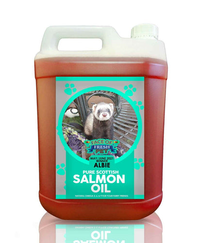 Salmon Oil for Dogs Cats Ferrets 100% Pure High in Omega 3 with Pump Fresh Pet®