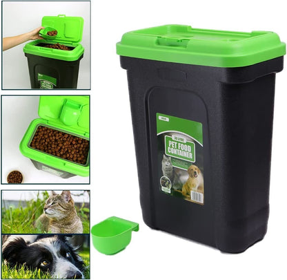 30L Pet Food Storage Airtight Container Flip Top Locking System Bin Set Dry Feed